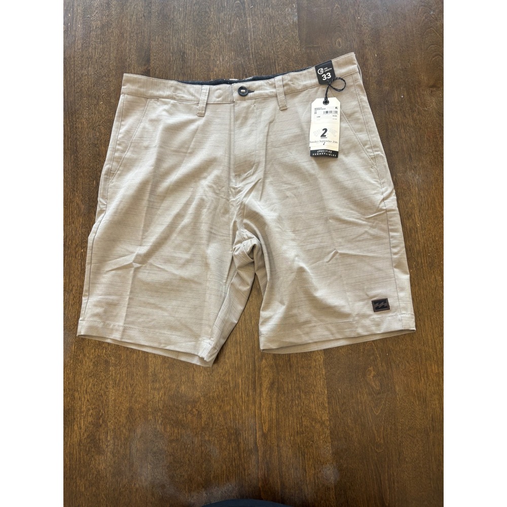 Billabong Crossfire Slub Mid Submersible Hybrid Shorts Stone Tan 33 ABYWS00199